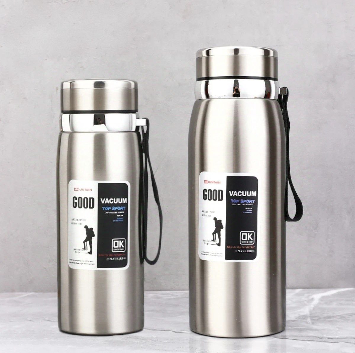 GOOD Vacuum Top Sport Stainless Steel Insulated Water Bottle - Hot & Cold Thermo Flask