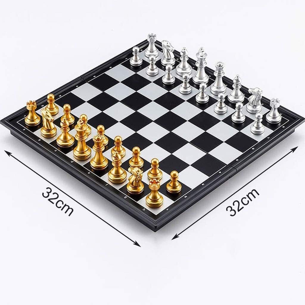 Large Magnetic Gold & Silver Chess Set (with Video Guide) And Instruction Book
