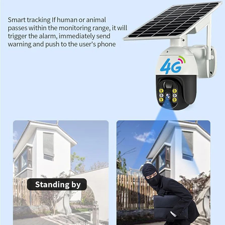 X6 360° Solar Powered Wireless CCTV Camera, Full HD Color Night Vision, Smart Tracking, Two-Way Audio, Weatherproof WiFi IP Cam