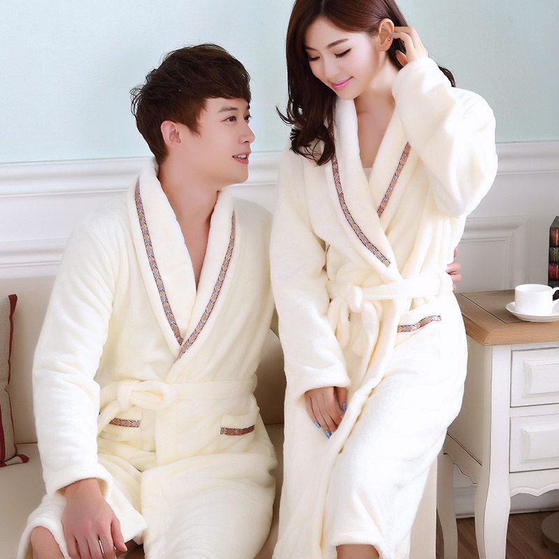 Matching Plush French Flannel Bathrobes For Couples (price Per Piece)