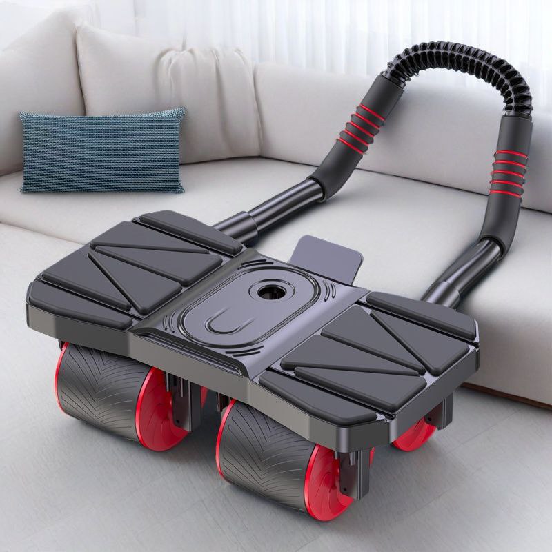 Automatic Rebound Four-Wheel Widened Ab Roller With Elbow Support - Stable Core Trainer For Beginners & All Fitness Levels