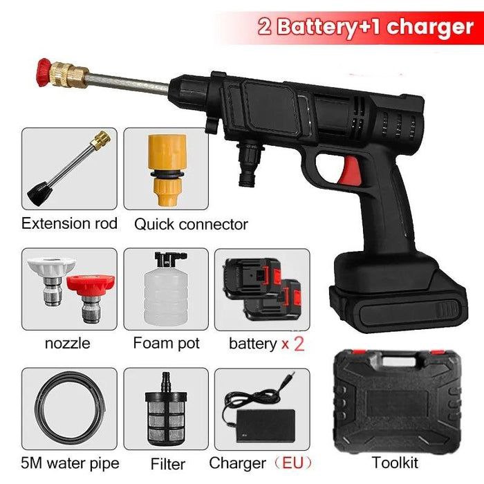 48V Cordless High-Pressure Car Washing Gun Kit , 5 Years Warranty, Portable Electric Power Washer With Dual Rechargeable Batteries & Accessories