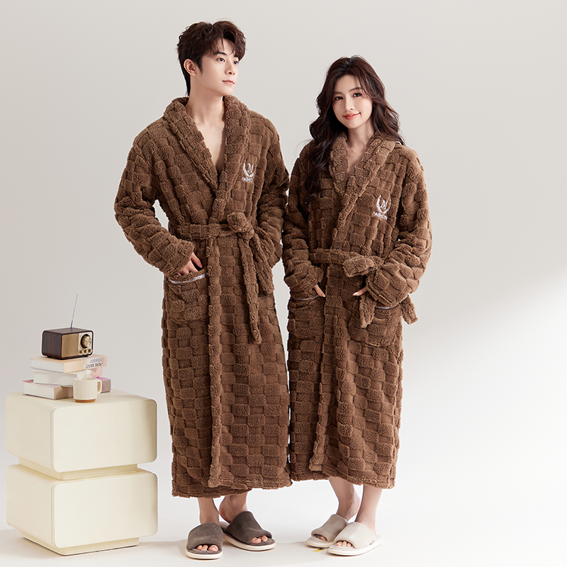 Thick Matching Plush French Flannel Bathrobes For Couples (price Per Piece)