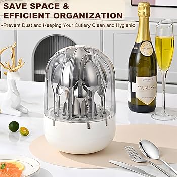 Premium Stainless Steel 24-piece Silver Cutlery (knives, Spoons & Fork) In Egg-shaped Casing.