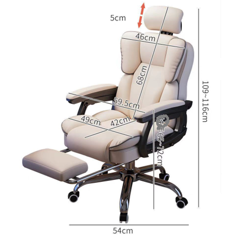 An Ergonomic, Reclining Office Or Gaming Swivel Chair With A Footrest, Designed For Comfort During Long Periods Of Sitting